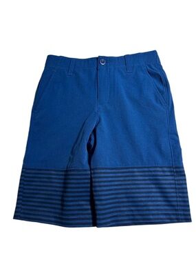 Under Armour Loose Heatgear Size 12 Boy Blue Horizontal Stripe Golf Shorts